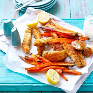 Australian Sweet Potatoes | Sweet Potato Fries with Crumbed Fish