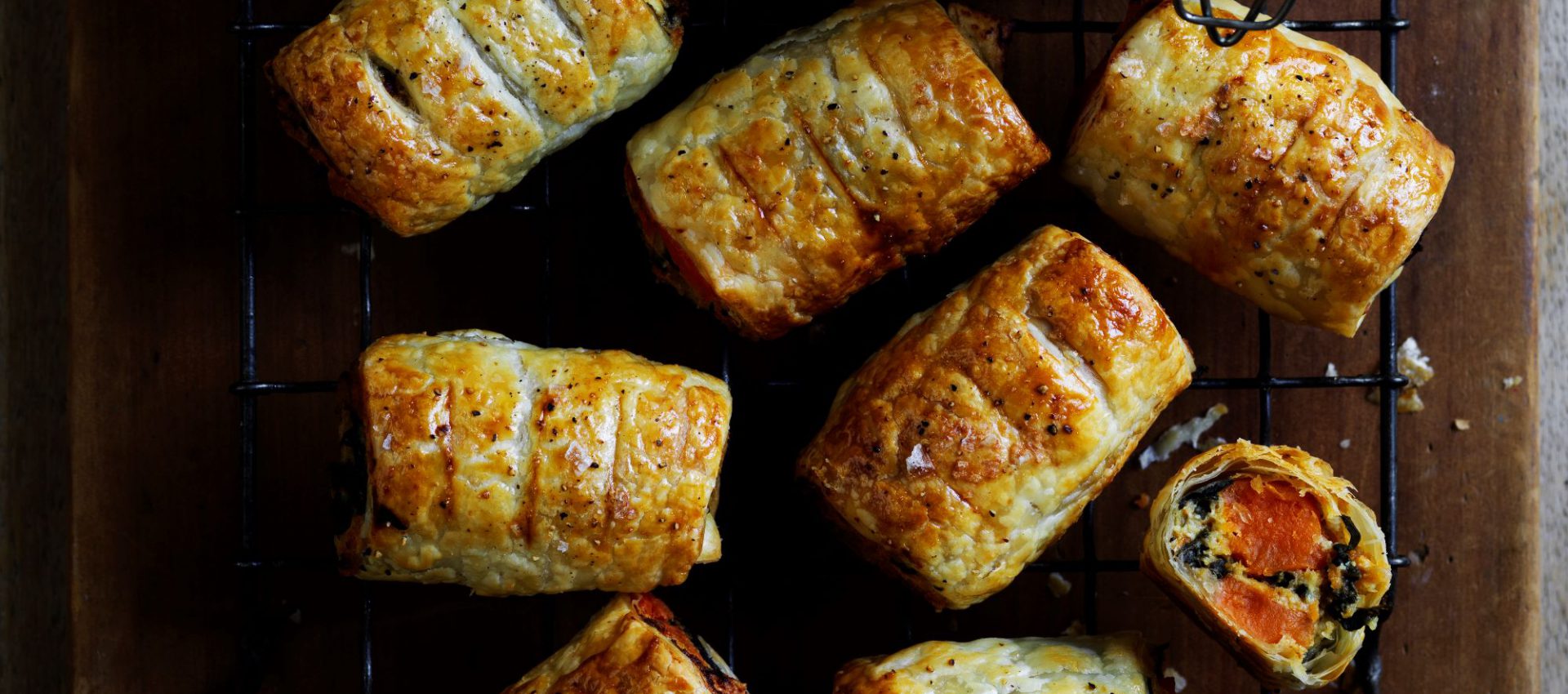 Sweet potato, silverbeet feta rolls