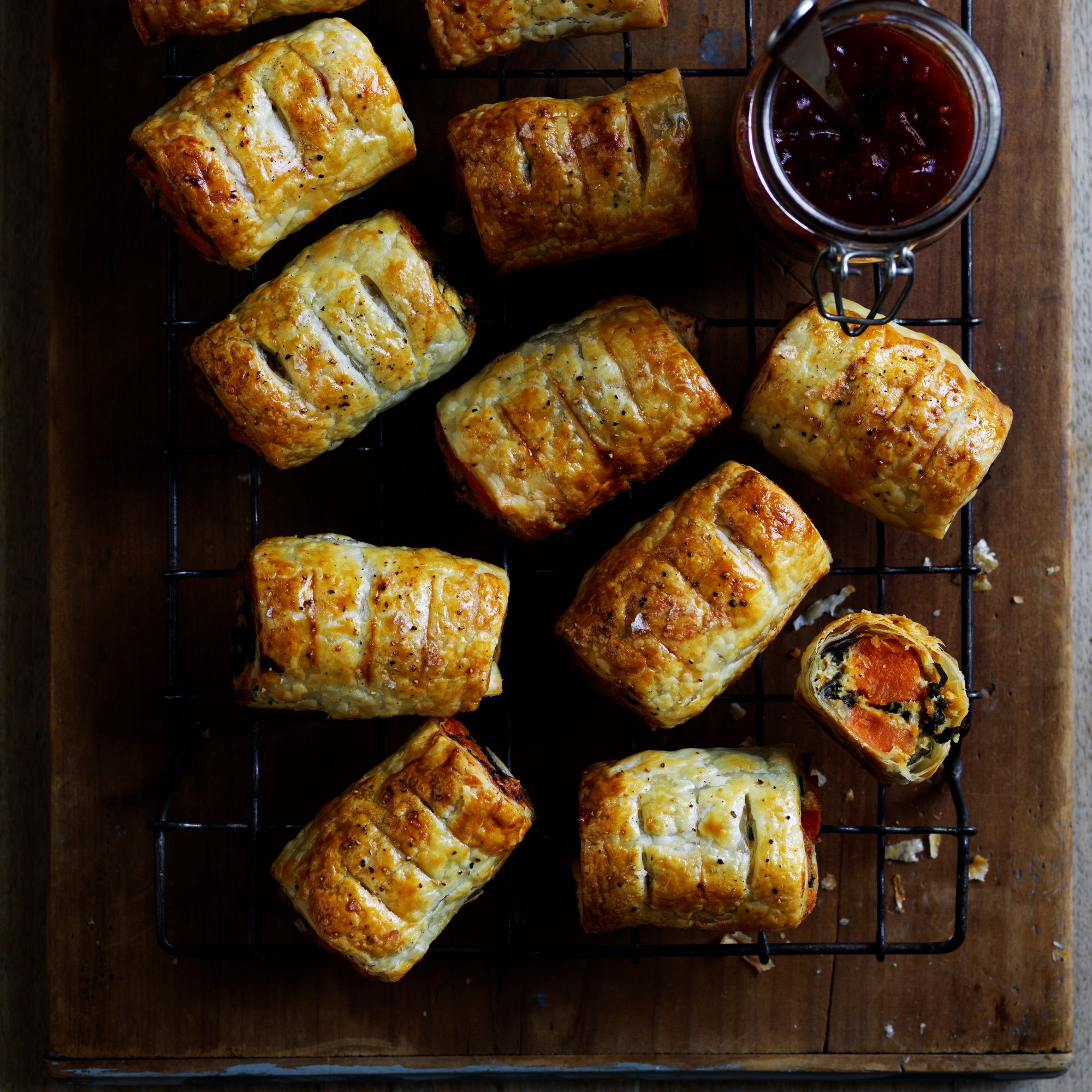 Sweet potato, silverbeet feta rolls